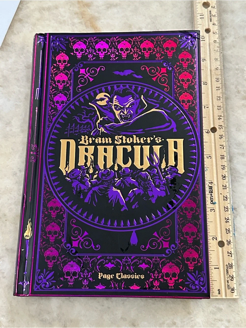 Dracula Hardcover Book with Purple and Gold Accent